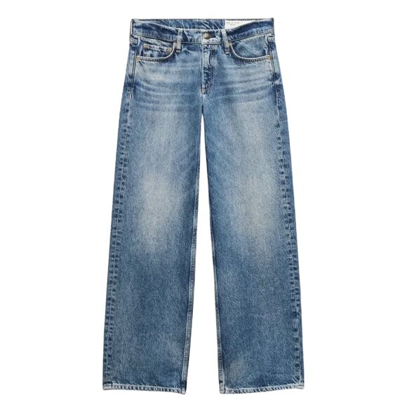 78. RAG & BONE Saige Relaxed Straight Jeans Lightweight Rigid Echo $288 NWT 26 - Picture 1 of 6